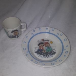 Vintage Figgjo Norge troll bowl & cup set